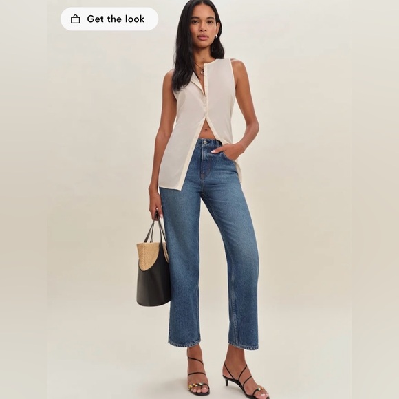 Reformation Denim - NWT: Reformation Arleth Mid Rose Straight Leg Cropped Jeans